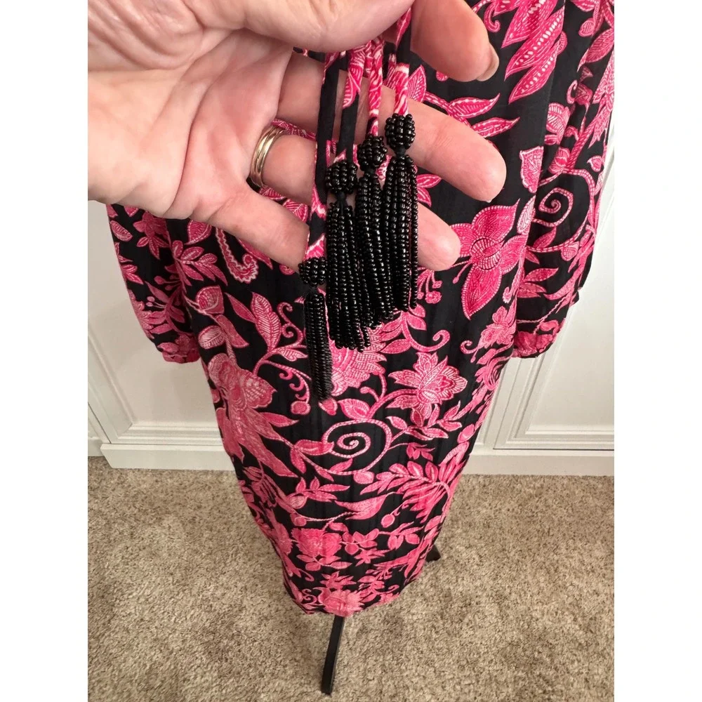 Johnny Was Black Pink Floral Tunic Dress XL W34525-4 - Picture 3 of 7